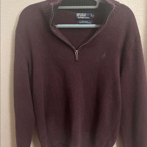 Polo by Ralph Lauren Men’s M Luxury Jersey Quarter-Zip Pullover Burgundy